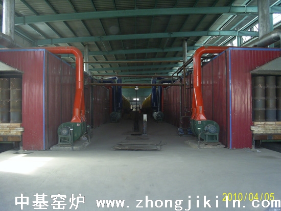 内蒙古包钢两条162焦炉煤气炼钢海绵铁隧道窑窑头一角