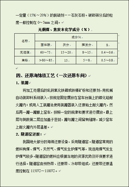 隧道窑:固体碳还原法制取炼钢海绵铁的工艺