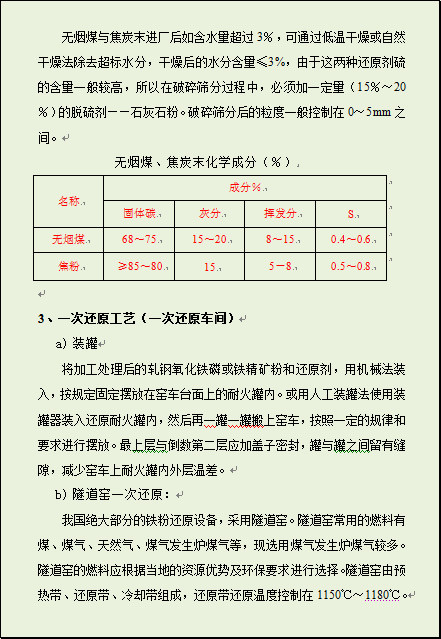 隧道窑:固体碳还原法制取粉末冶金铁粉工艺